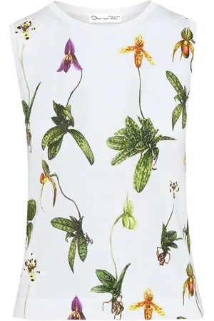 Oscar de la Renta Top sin mangas con estampado Orchid