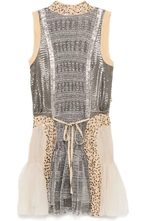 Chloé Vestido corto SS18 Runway Sequin Metallic Knit