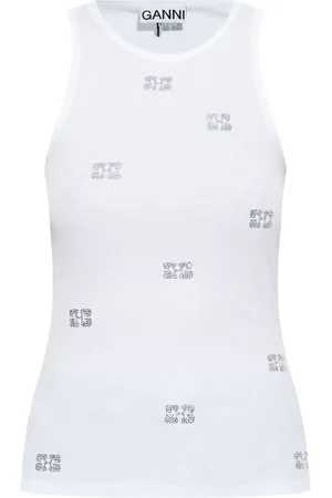 Ganni Top de tirantes con strass