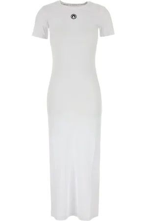 Marine Serre Vestido largo con bordado Crescent Moon