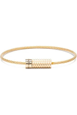 Le Gramme Pulsera Pyramid Guilloche Cable en oro amarillo de 18 ct