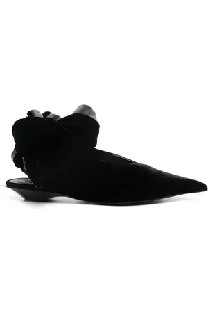 MUGLER Mules de cuero con nudo