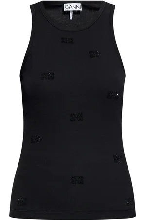 Ganni Top de tirantes con strass