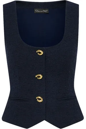 Oscar de la Renta Chaleco O Button de tweed