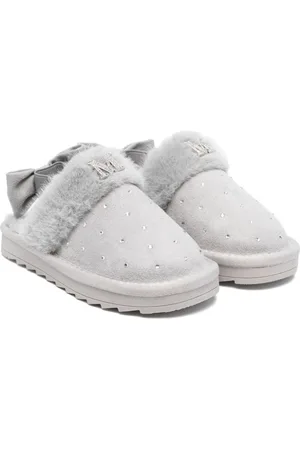 MONNALISA Slippers de ante con apliques de strass