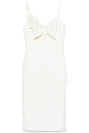 ERMANNO SCERVINO Vestido midi con aplique floral en 3D