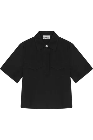 Ganni Blusa con cuello redondo