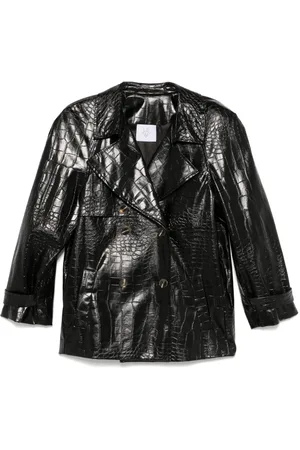LE SULLY STUDIO Chaqueta biker con efecto de piel de cocodrilo