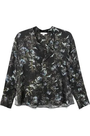 Vince Blusa de seda con estampado de cardo