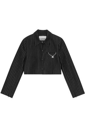 Ganni Blazer corto a rayas