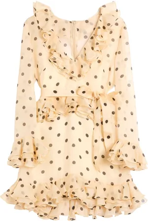 VALENTINO GARAVANI Vestido corto de organza con lunares estampados