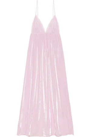 Ganni Vestido largo con efecto metalizado
