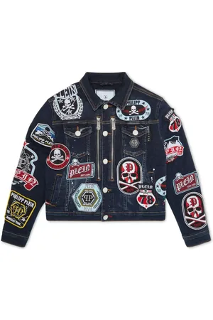 Philipp Plein Chaqueta vaquera con detalle de parche