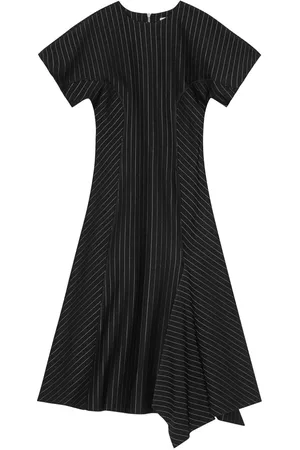Ganni Vestido midi a rayas