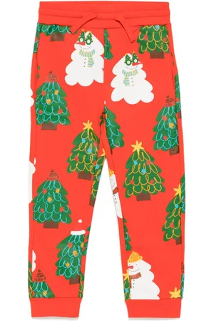 Stella McCartney Pantalones de chándal con motivo de árbol de navidad