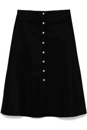 Maison Kitsuné Falda midi con logo bordado