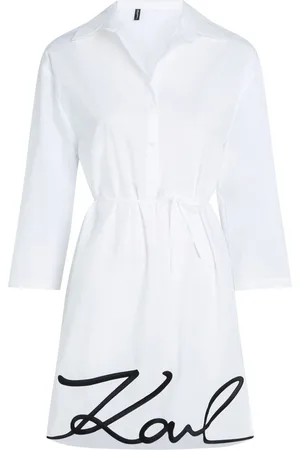 Karl Lagerfeld Vestido de playa DNA Signature traslúcido