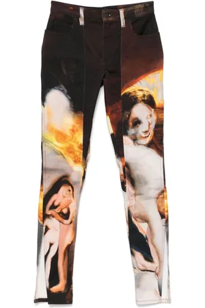 MUGLER Pantalones con atardecer estampado de x Ambera Wellmann
