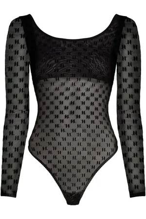 Karl Lagerfeld Body de malla con estampado del monograma