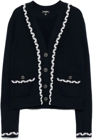 CHANEL Cárdigan con detalles trenzados 2000