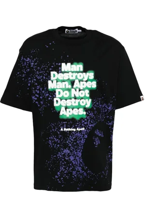 A Bathing Ape Camiseta con eslogan estampado