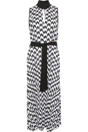 Karl Lagerfeld Vestido midi plisado con estampado chevron