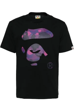 A Bathing Ape Camiseta con motivo de cara de simio militar