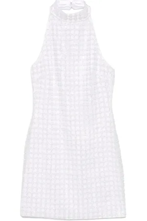 ROTATE Vestido corto con cuello halter y cuentas