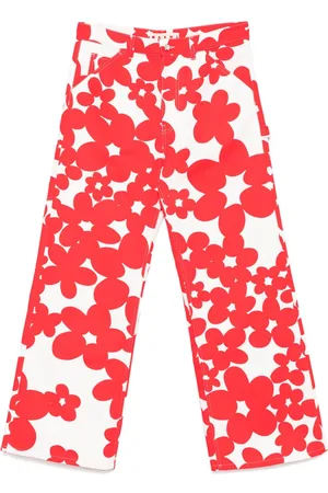 Marni Pantalones estilo gabardina con estampado floral