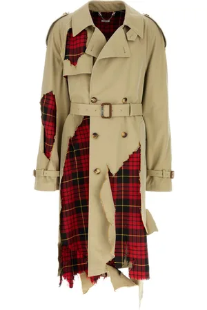 Alexander McQueen Gabardina con doble botonadura y cinturón