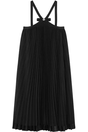 VERSACE Vestido largo plisado con cuello halter