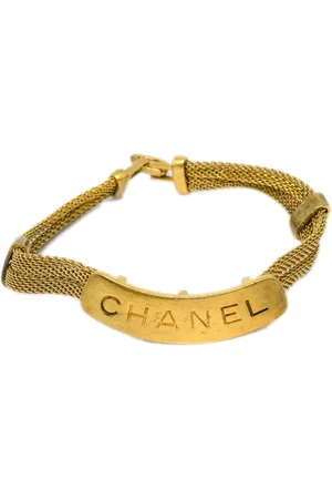 CHANEL Pulsera con placa del logo 1998