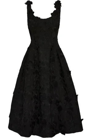 Oscar de la Renta Vestido midi Orchid bordado en guipure