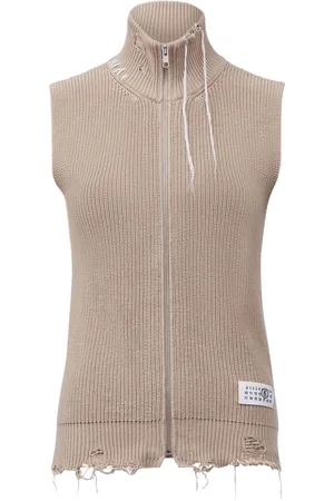 Maison Margiela Top de punto con cremallera