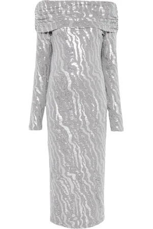 ROTATE Vestido midi con lentejuelas