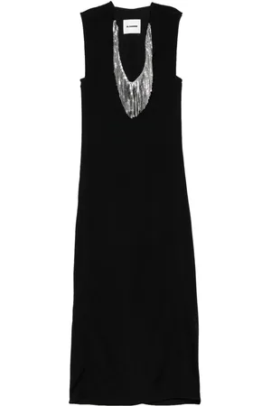 Jil Sander Vestido largo con flecos