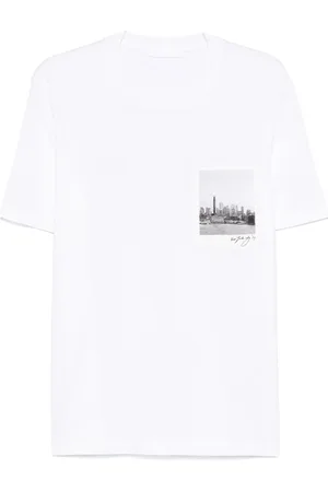 Helmut Lang Camiseta Skyline Postcard