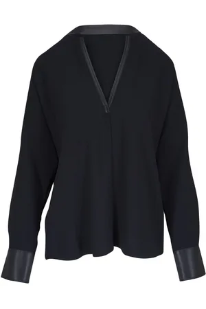 Vince Blusa con ribete satinado