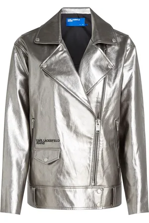 Karl Lagerfeld Chaqueta biker con acabado metalizado