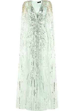 Jenny Packham Vestido de fiesta Gold Rush con lentejuelas