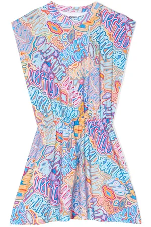 MARCELO BURLON Vestido fruncido con logo