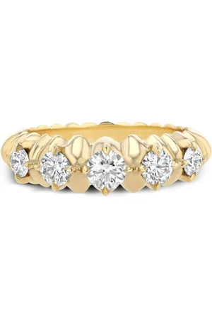 Lizzie Mandler Anillo Crescent en oro amarillo de 18 ct con diamante