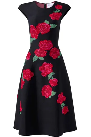 Carolina Herrera Vestido midi con motivo floral