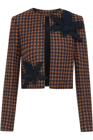 Oscar de la Renta Chaqueta de tweed con bordado Orchid