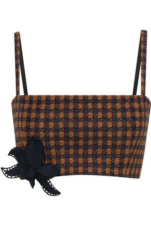 Oscar de la Renta Top de tweed con bordado Orchid