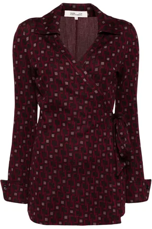 Diane von Furstenberg Camisa cruzada con estampado geométrico