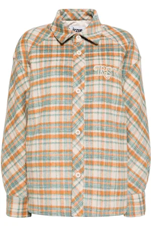 Izzue Camisa a cuadros con logo bordado