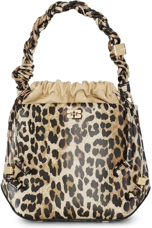 Ganni Bolso shopper Bou con estampado de leopardo