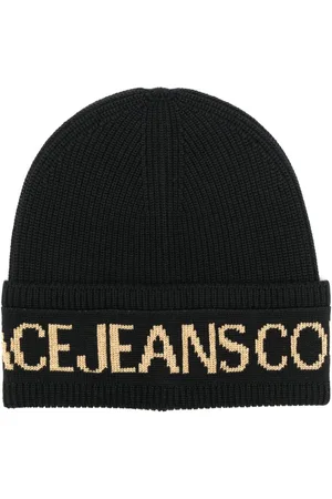 VERSACE Gorro con logo en intarsia