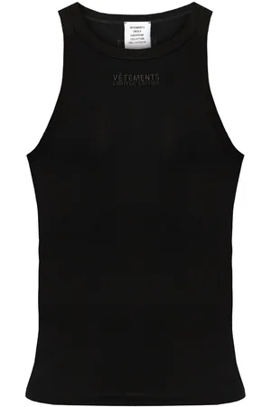 Vetements Top sin mangas con logo bordado